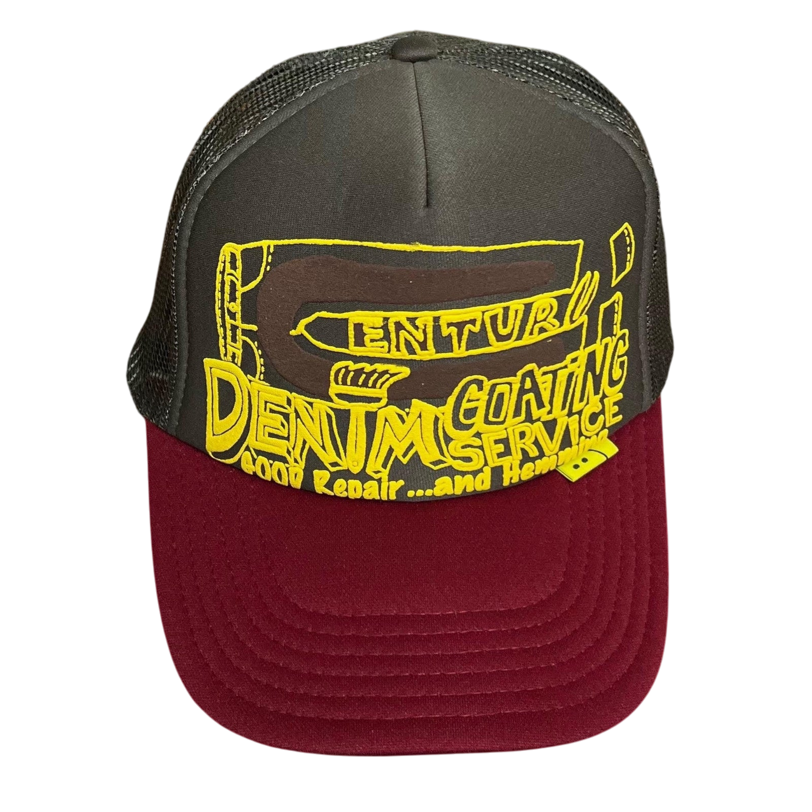 Kapital 'Century Denim Trucker' Trucker Cap Grey / Maroon