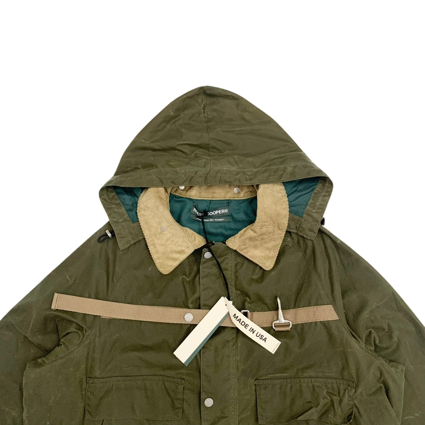 Reese Cooper FW21 Cropped Wax Jacket Green (Fits L-XL)