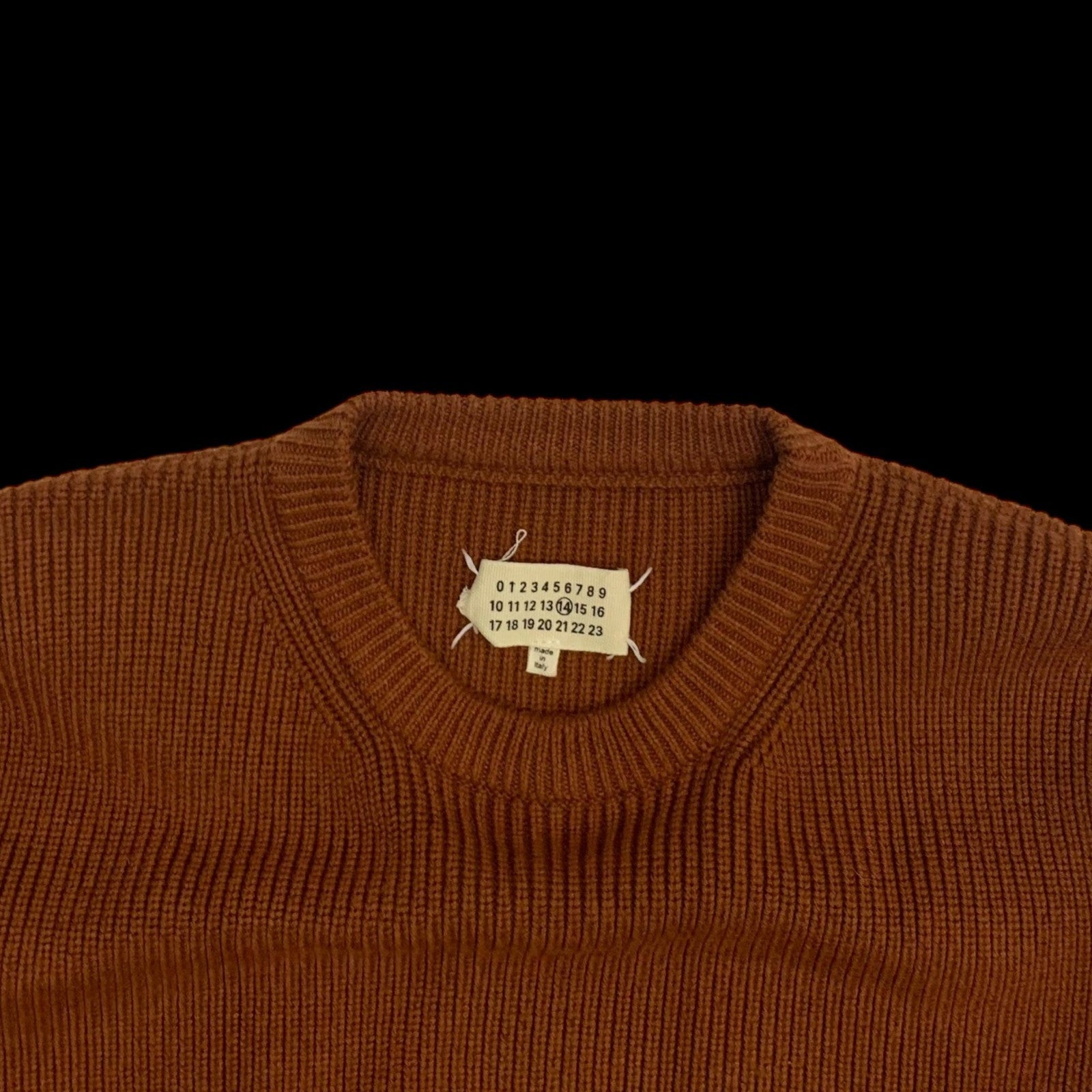 Maison Margiela Ribbed Knit Sweatshirt Burnt Orange (Fits XL)