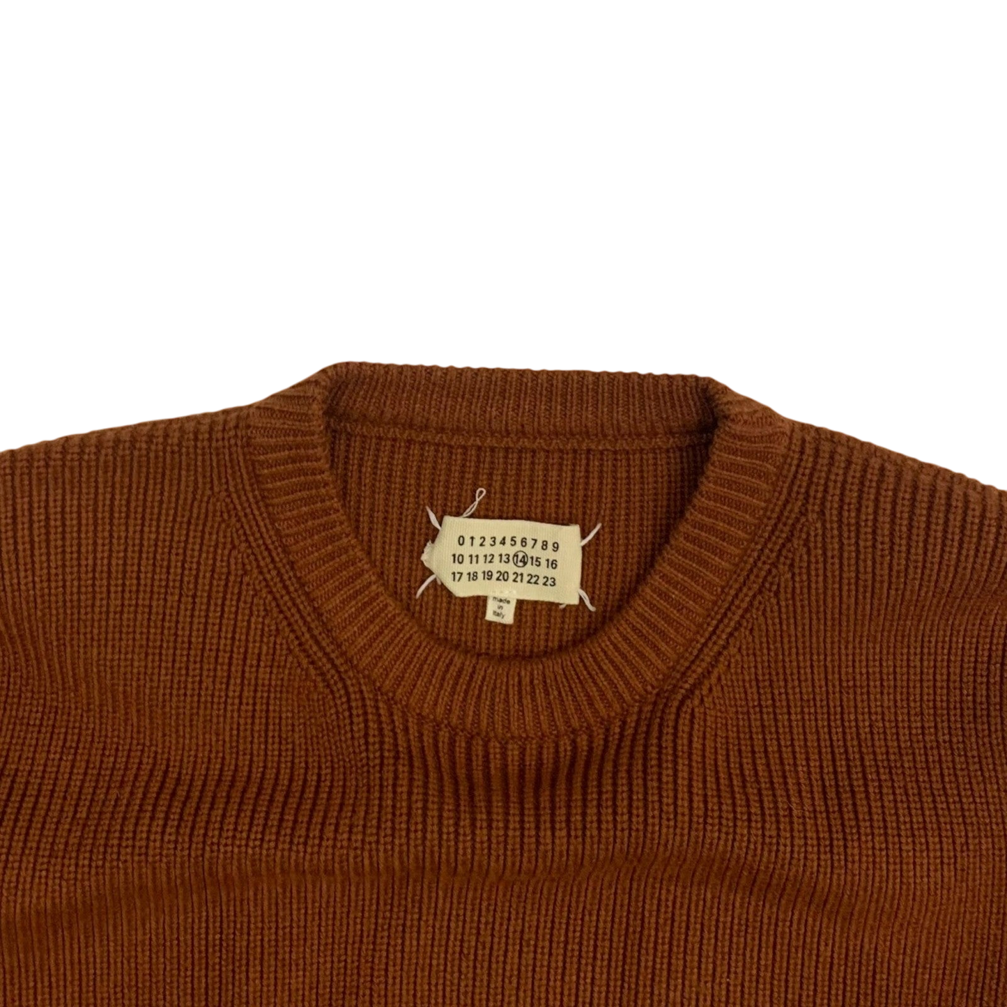 Maison Margiela Ribbed Knit Sweatshirt Burnt Orange (Fits XL)