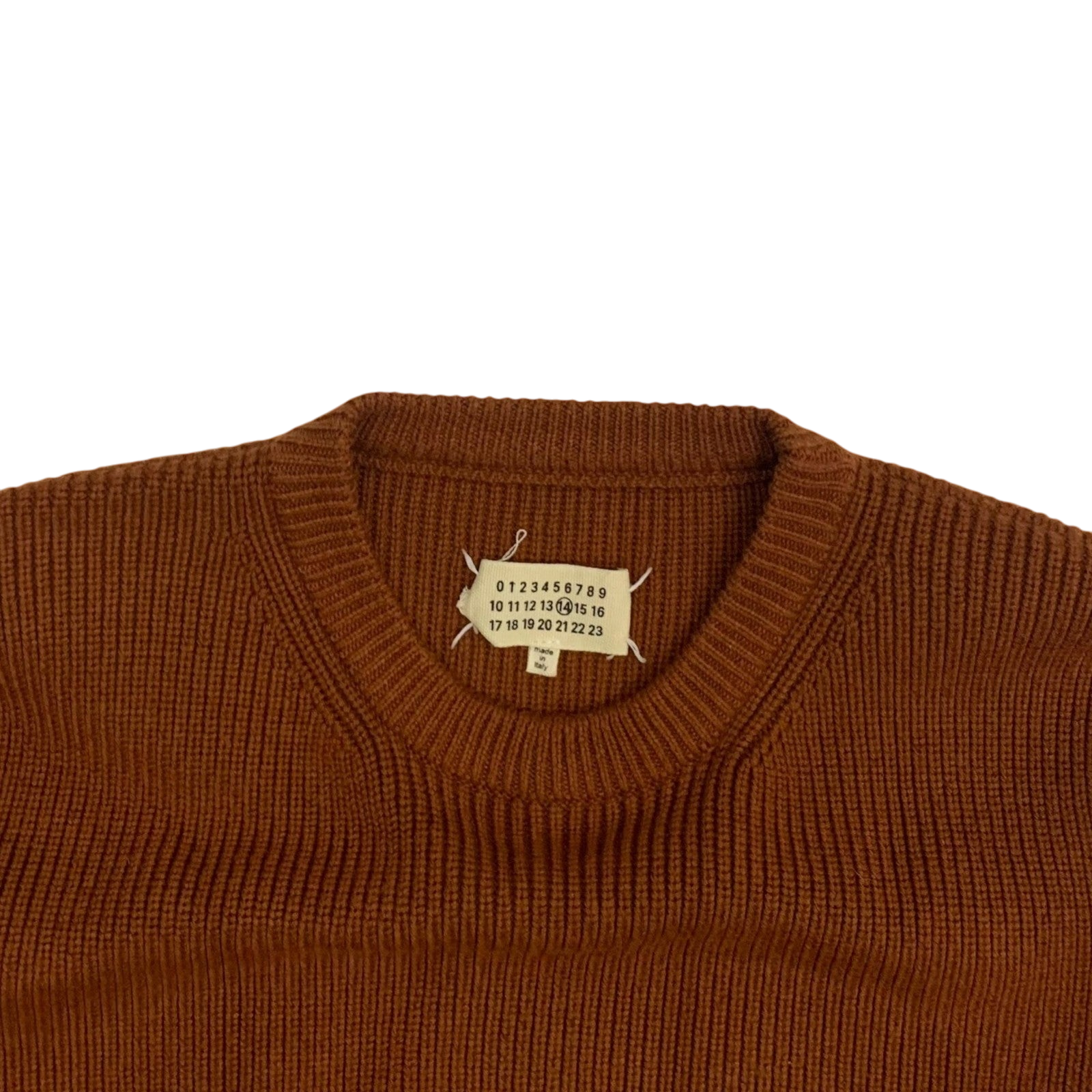 Maison Margiela Ribbed Knit Sweatshirt Burnt Orange (Fits XL)