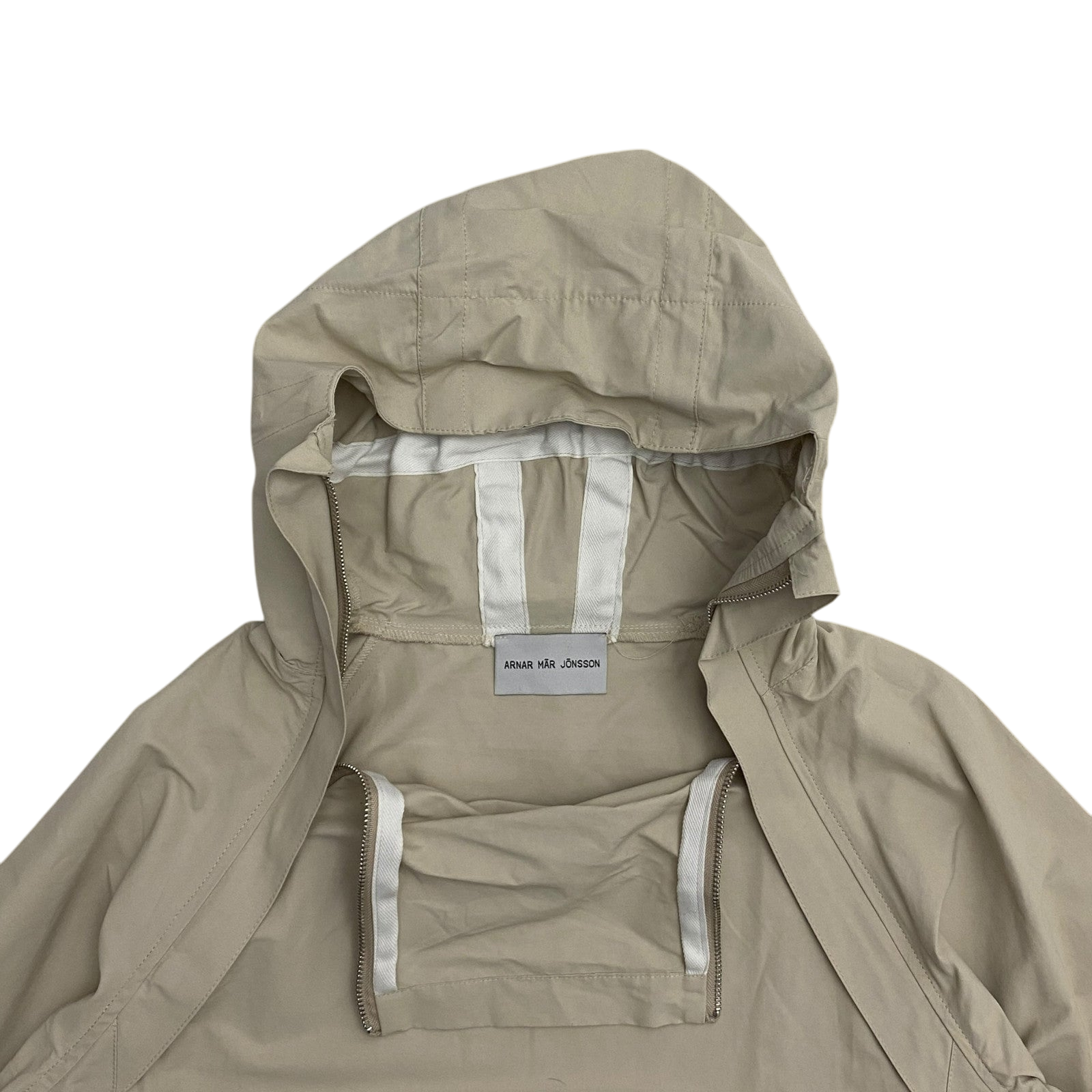 Arnar Mār Jōnsson Sympatex Double Zipper Hooded Jacket Beige (Size XL)