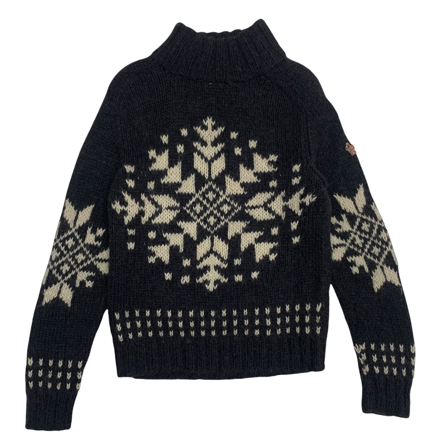 Moncler Vintage Graphic Wool Knit Sweatshirt Navy (Size M womens)