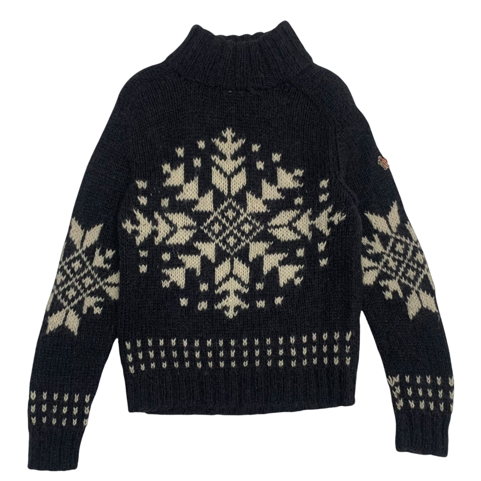 Moncler Vintage Graphic Wool Knit Sweatshirt Navy (Size M womens)