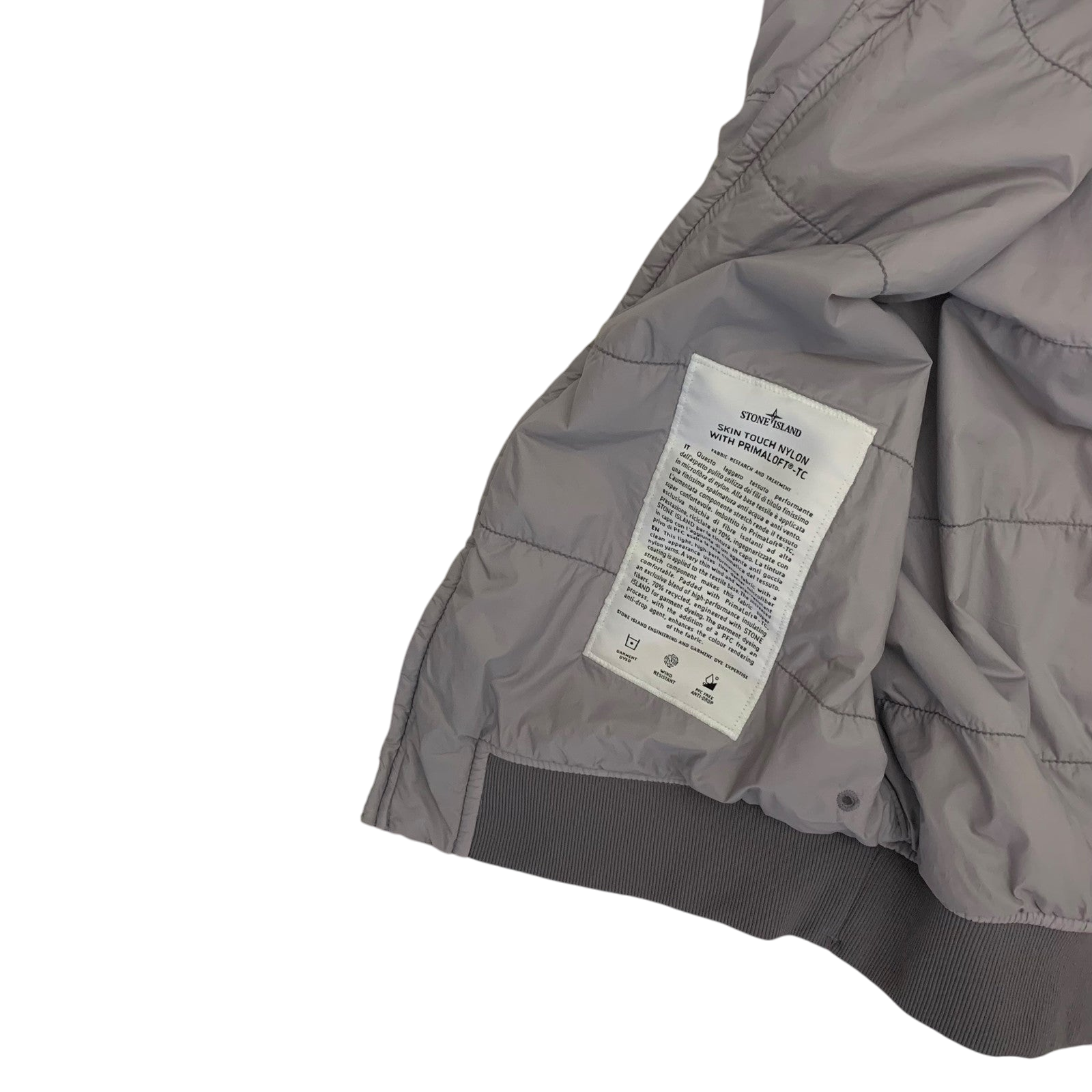 Stone Island Garment-Dyed Skin Touch Nylon Bomber Jacket Grey (Fits S-M)