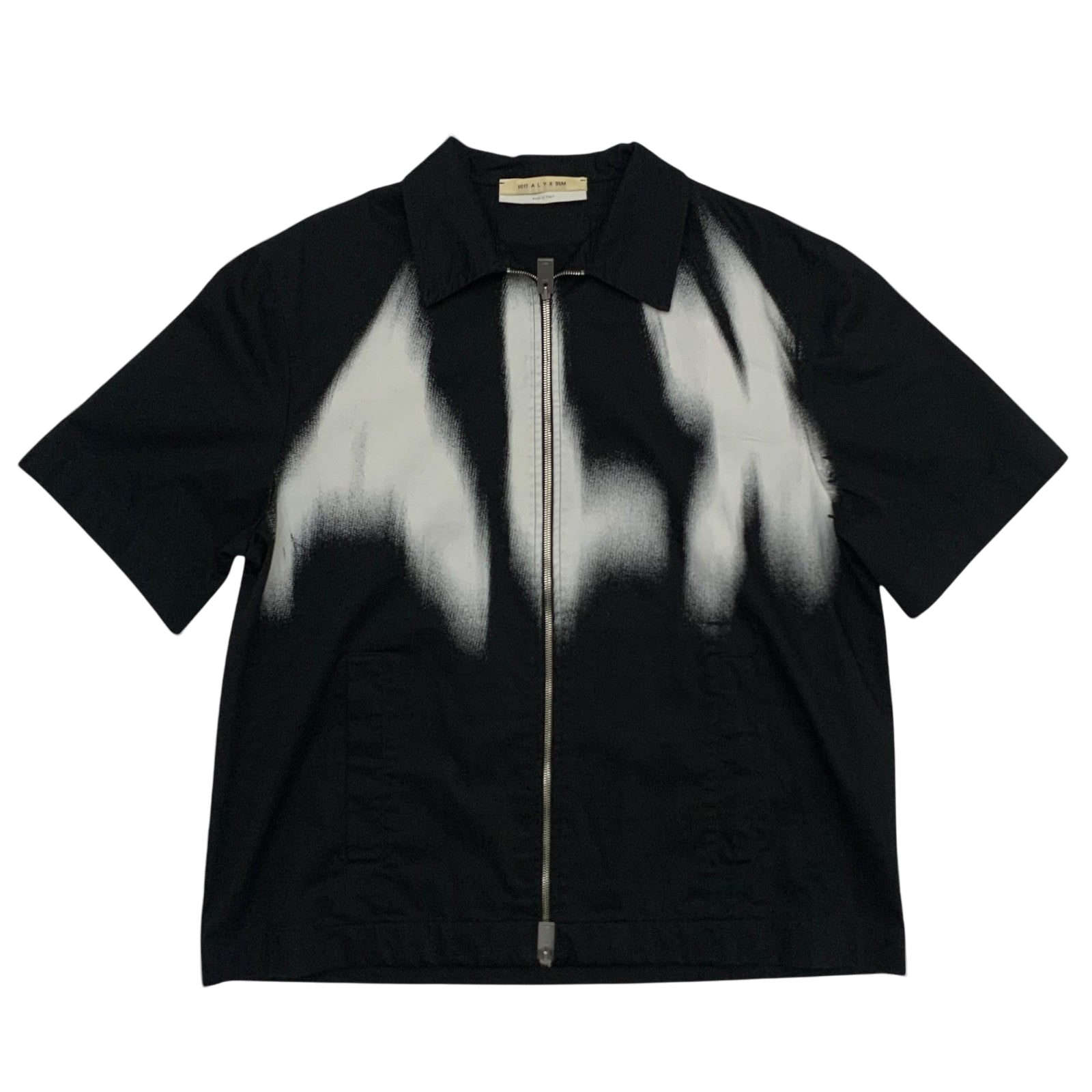1017 ALYX 9SM Phantom Logo Short Sleeve Zip Shirt Black (Fits L-XL)