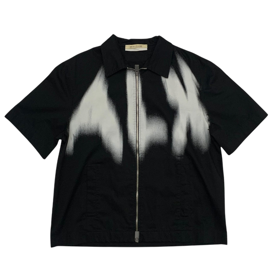 1017 ALYX 9SM Phantom Logo Short Sleeve Zip Shirt Black (Fits L-XL)