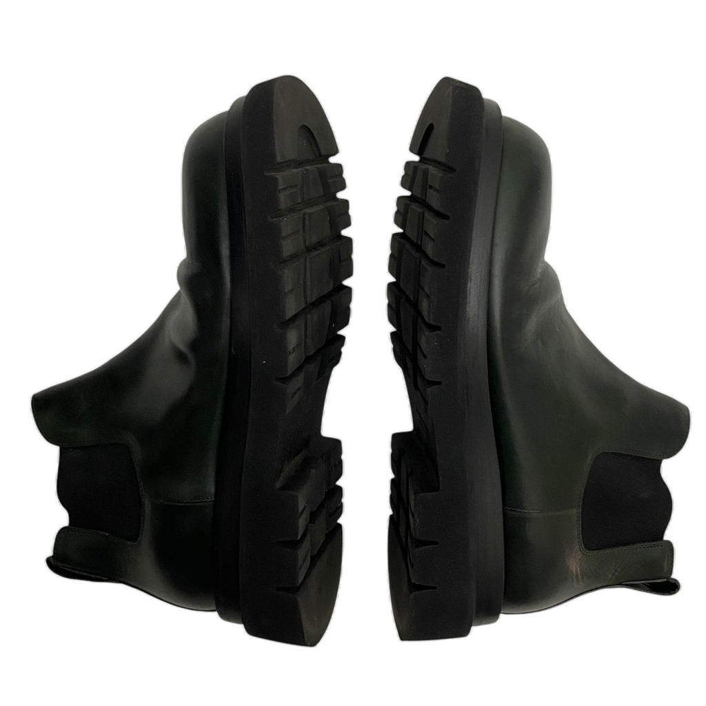 Bottega Veneta Lug Chelsea Ankle Boots Dark Green(Size 43/US10)