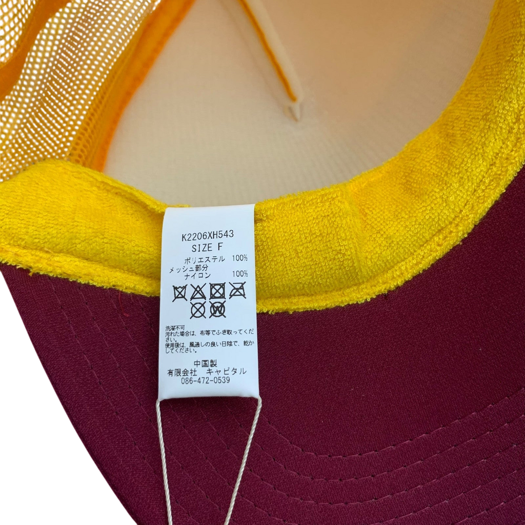 Kapital ‘Free Wheelin’ Trucker Cap Yellow/Burgundy