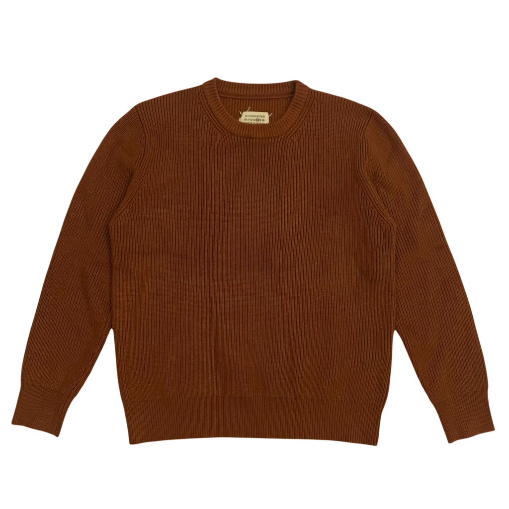 Maison Margiela Ribbed Knit Sweatshirt Burnt Orange (Fits XL)