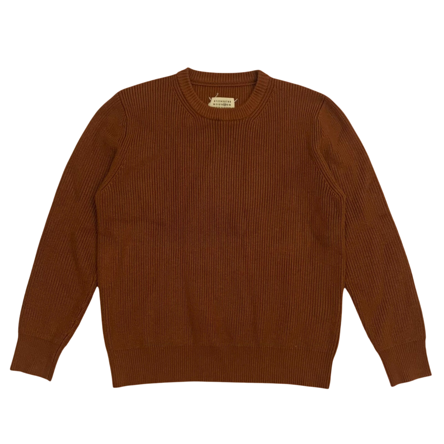 Maison Margiela Ribbed Knit Sweatshirt Burnt Orange (Fits XL)