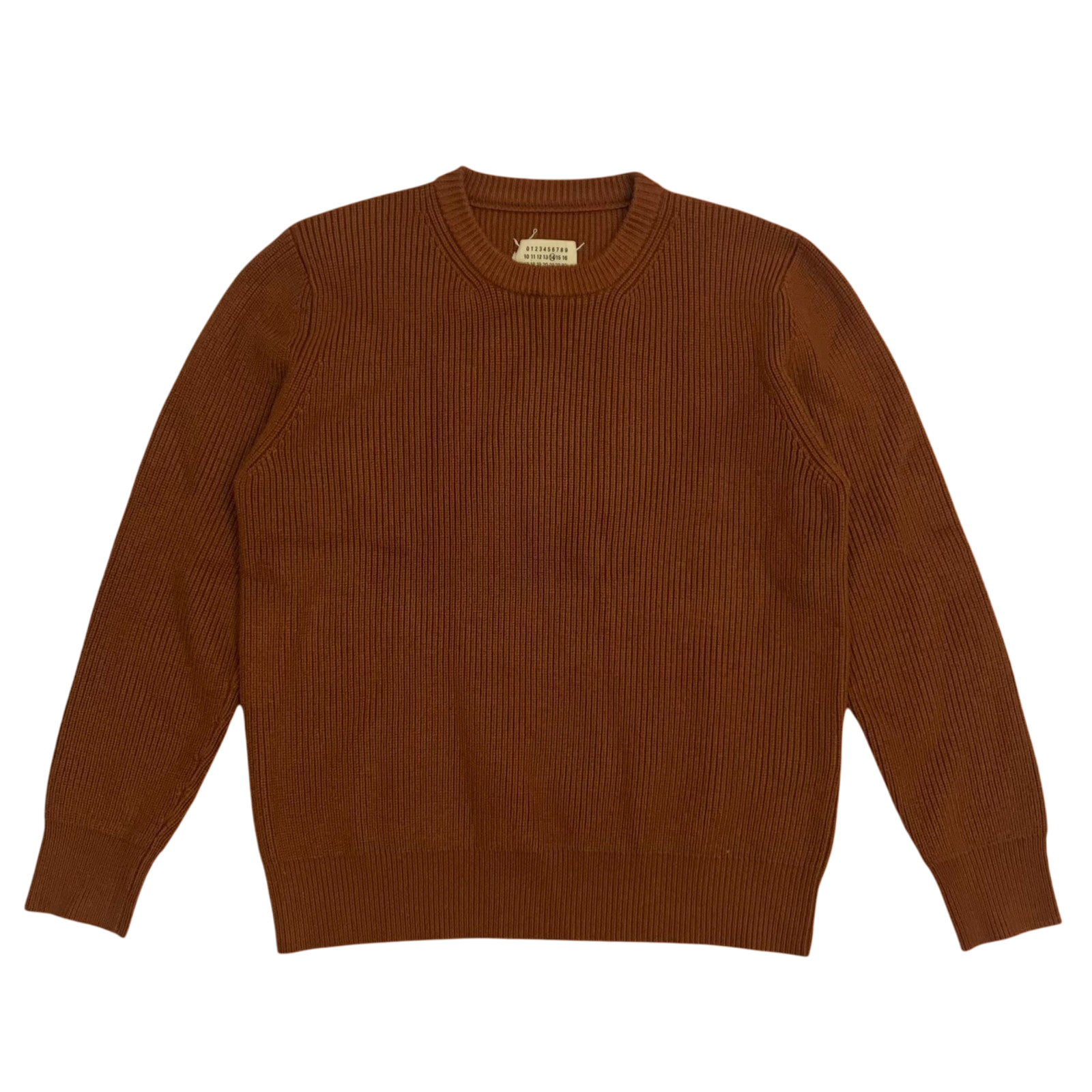 Maison Margiela Ribbed Knit Sweatshirt Burnt Orange (Fits XL)