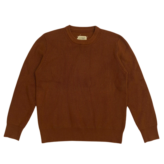 Maison Margiela Ribbed Knit Sweatshirt Burnt Orange (Fits XL)