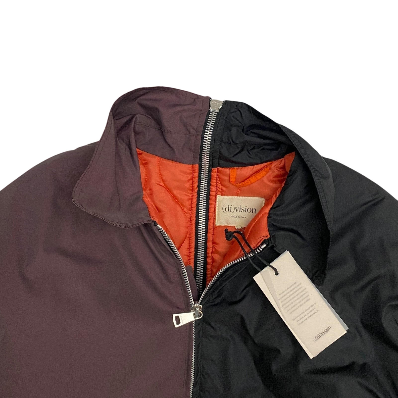 (DI)VISION Split Bomber Jacket Cropped Burgundy/Black (Fits M-L)