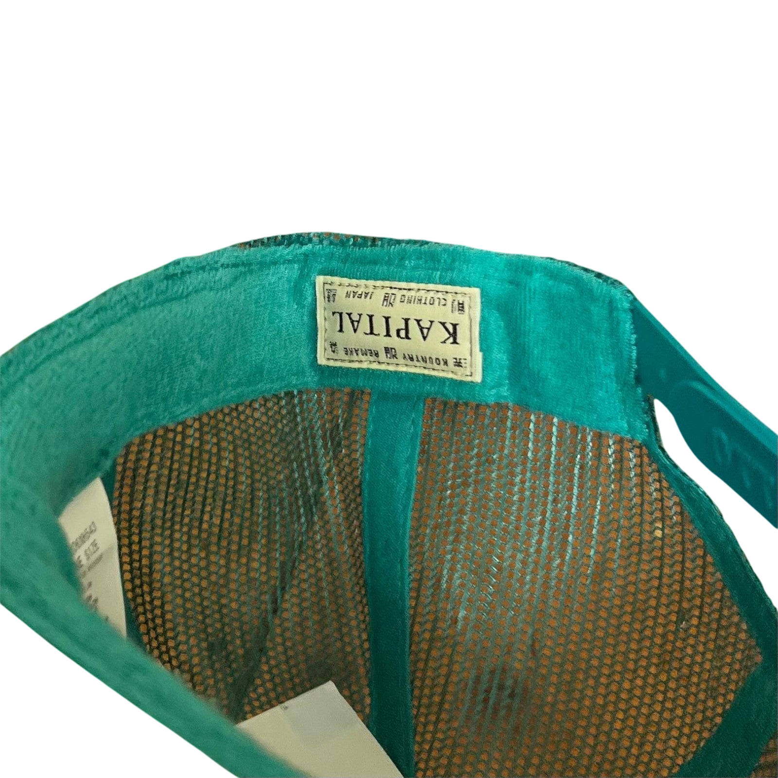 Kapital ‘Free Wheelin’ Trucker Cap Cream / Turquoise