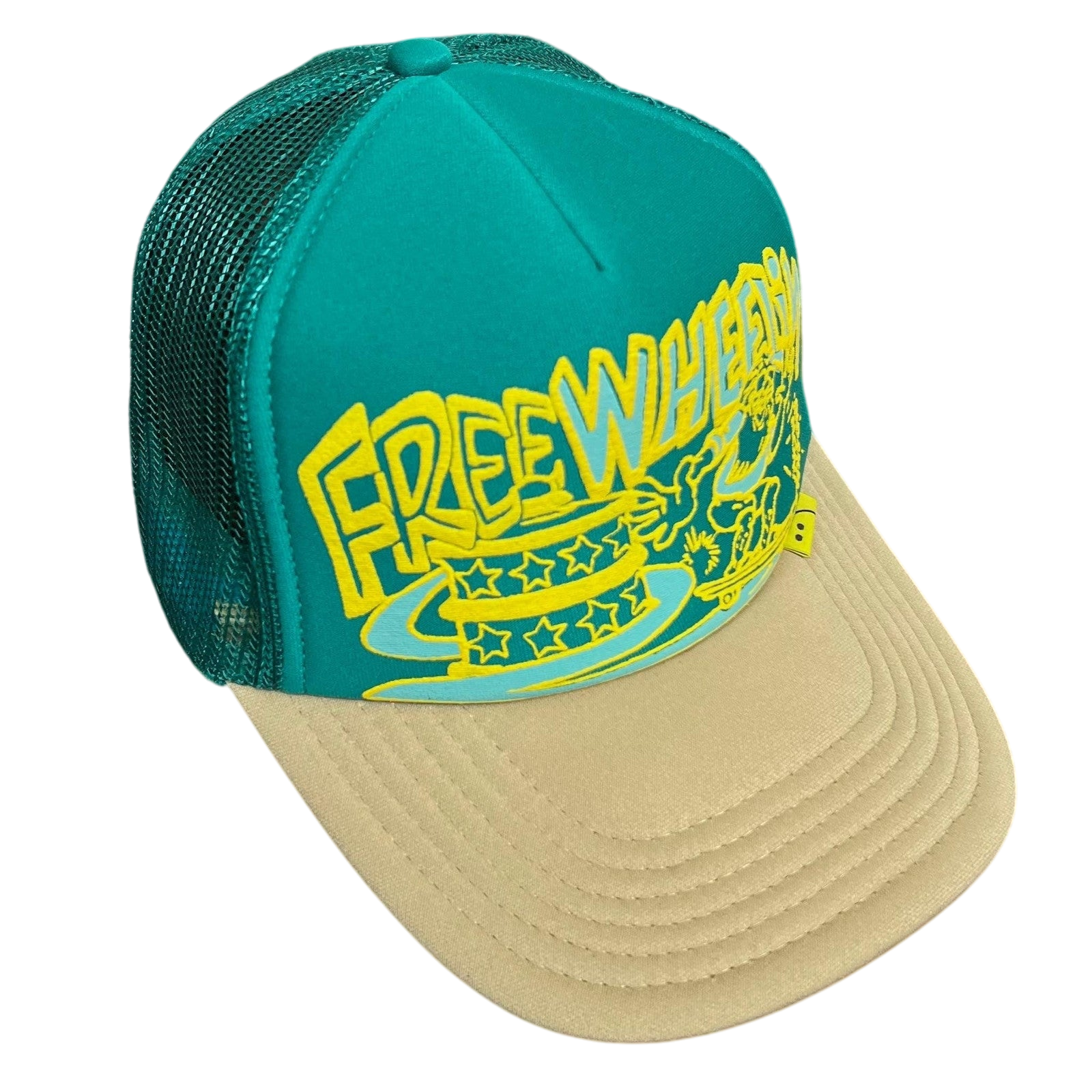 Kapital ‘Free Wheelin’ Trucker Cap Cream / Turquoise