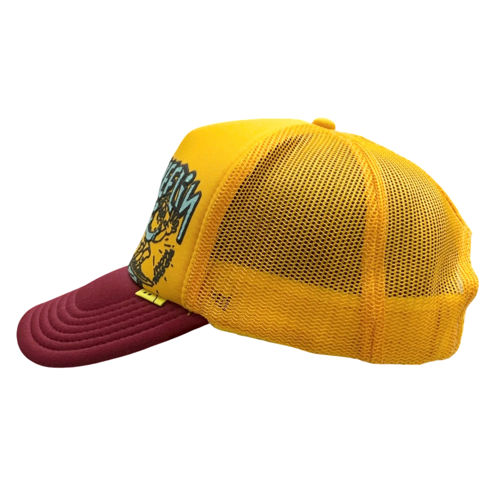 Kapital ‘Free Wheelin’ Trucker Cap Yellow/Burgundy