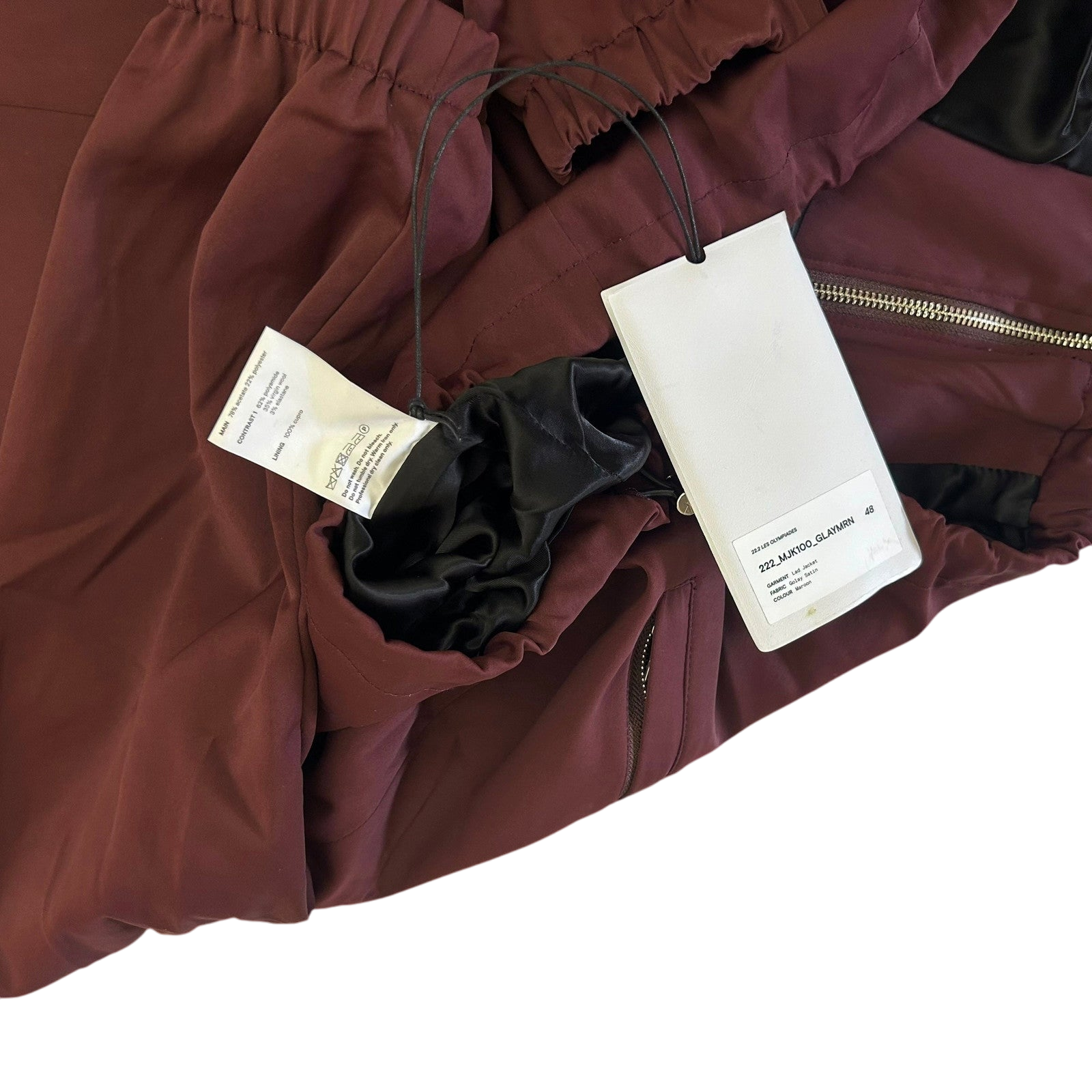 Song For The Mute Satin Lad Jacket Burgundy (Fits M-L)