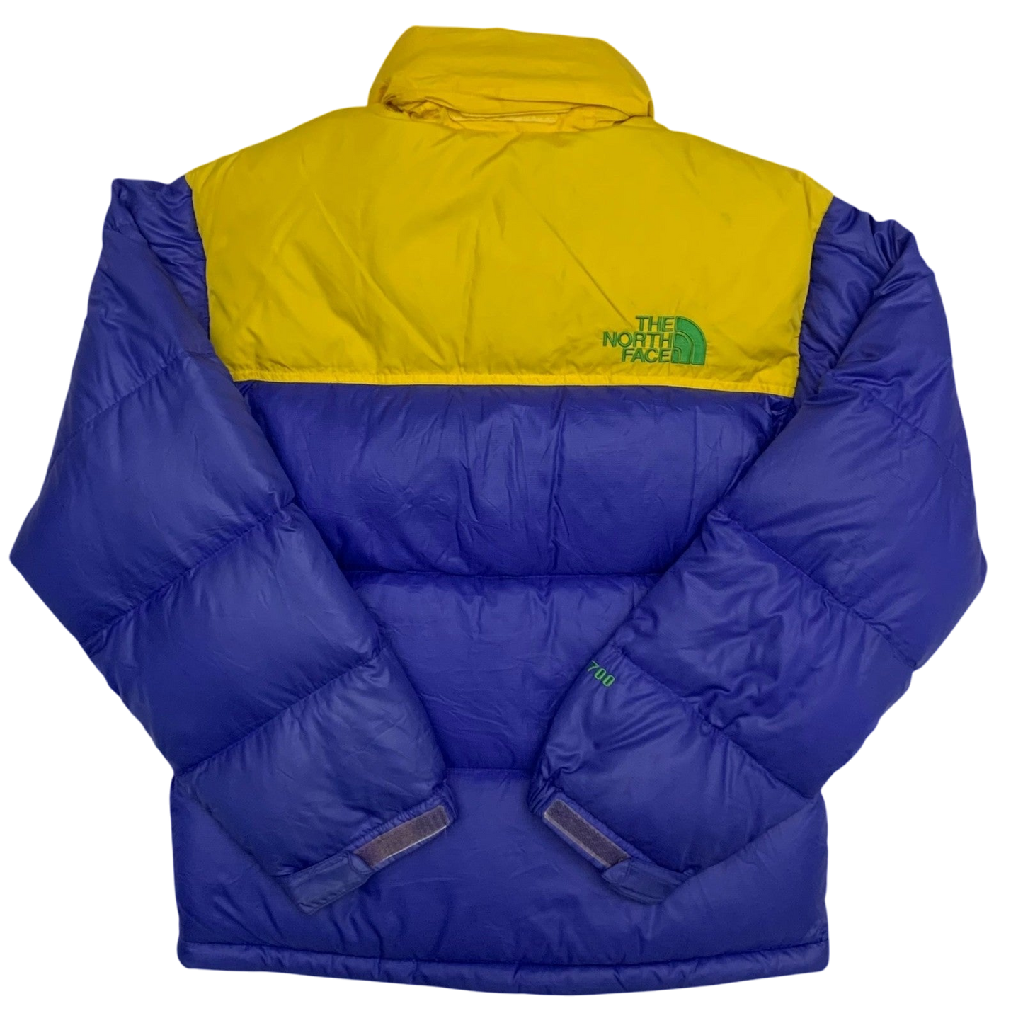 The North Face Nuptse 700 Down Puffer Jacket Blue/Yellow (Size XS)