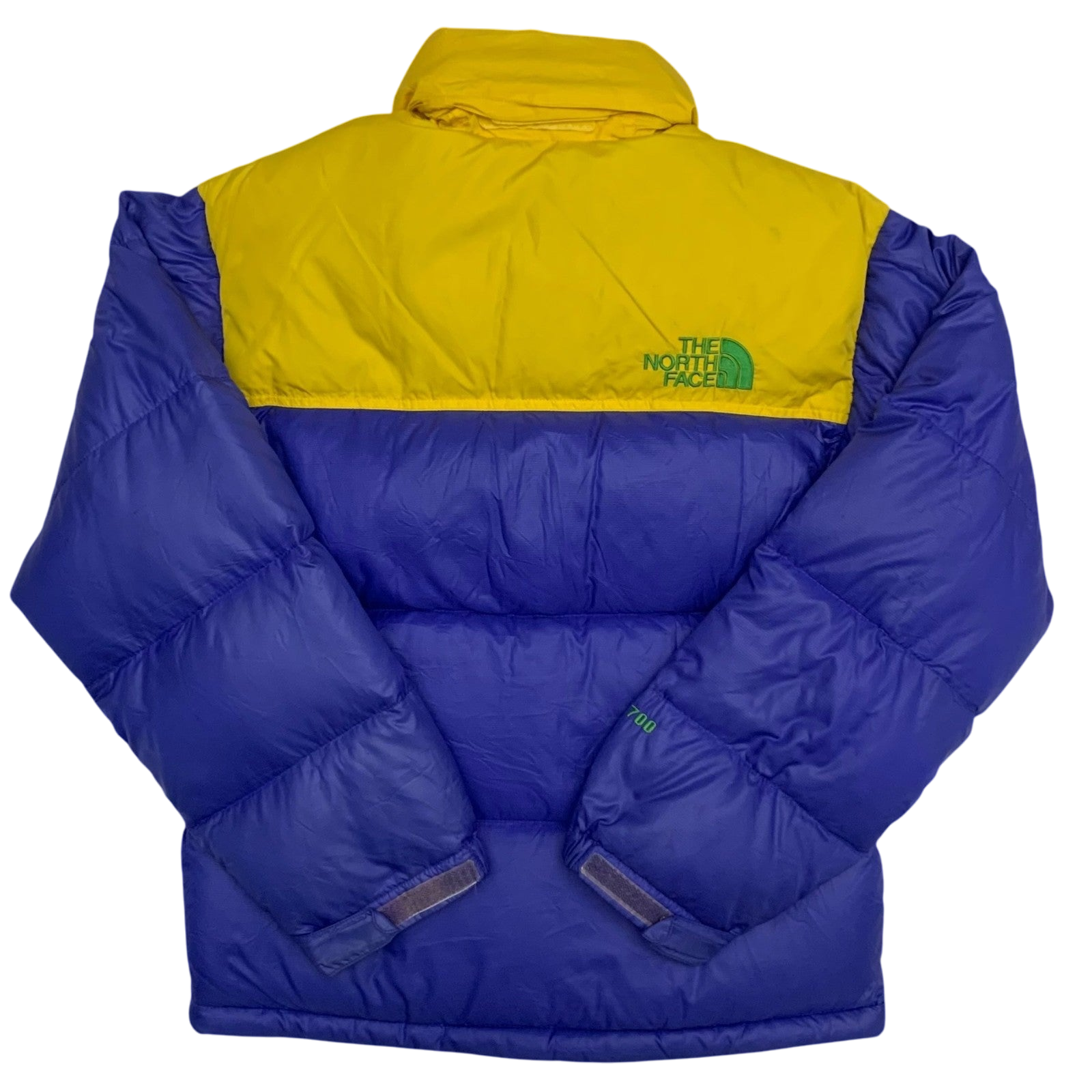 The North Face Nuptse 700 Down Puffer Jacket Blue/Yellow (Size XS)