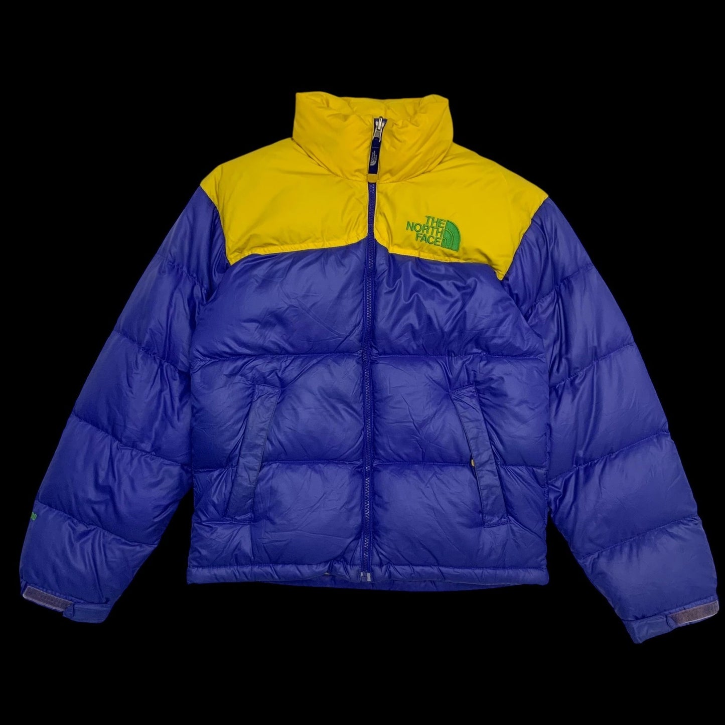The North Face Nuptse 700 Down Puffer Jacket Blue/Yellow (Size XS)