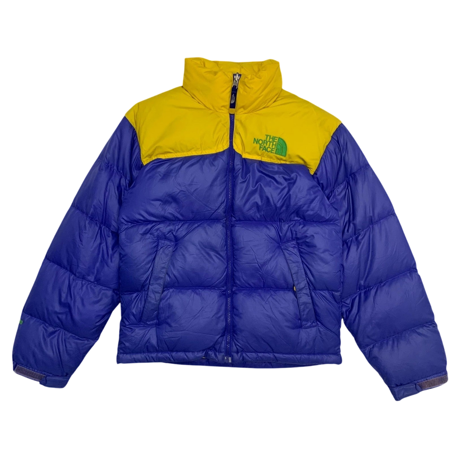 The North Face Nuptse 700 Down Puffer Jacket Blue/Yellow (Size XS)