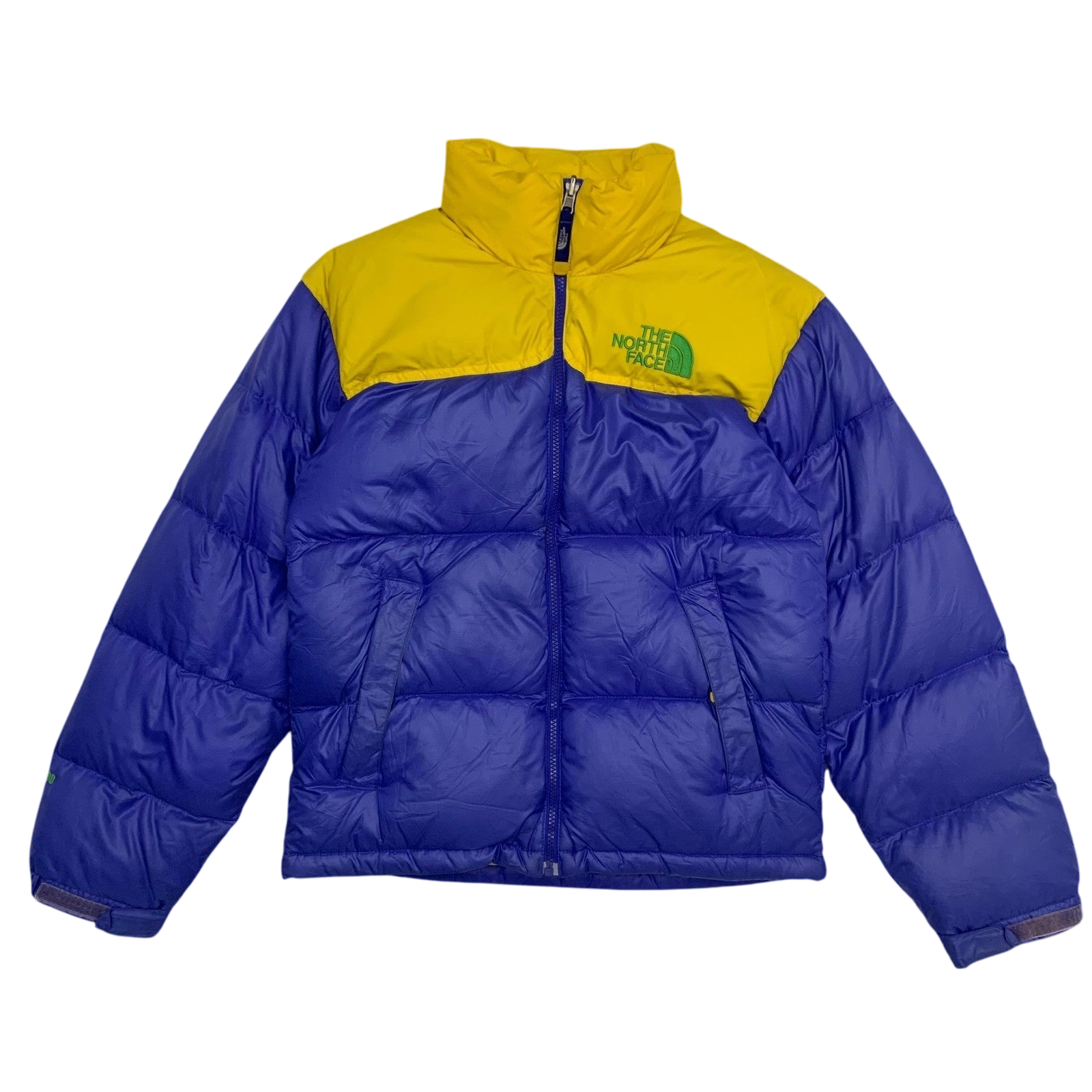 The North Face Nuptse 700 Down Puffer Jacket Blue/Yellow (Size XS)