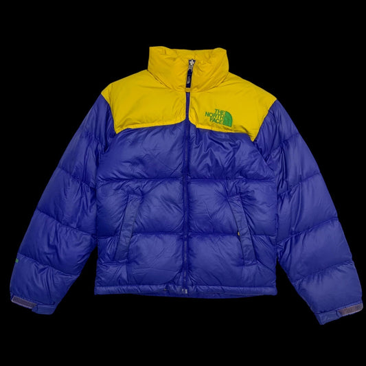 The North Face Nuptse 700 Down Puffer Jacket Blue/Yellow (Size XS)