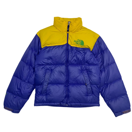 The North Face Nuptse 700 Down Puffer Jacket Blue/Yellow (Size XS)