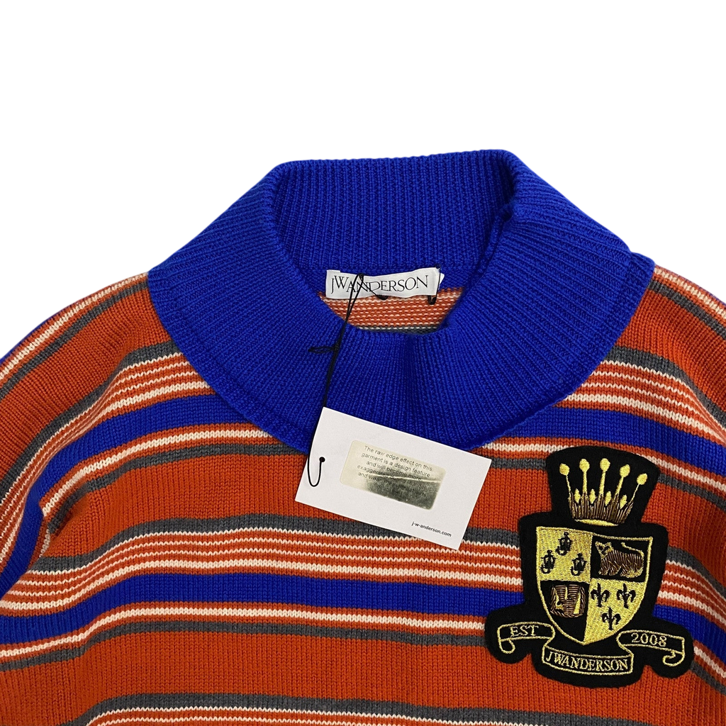 J.W. Anderson Deconstructed Logo Patch Striped Jumper (Size M)
