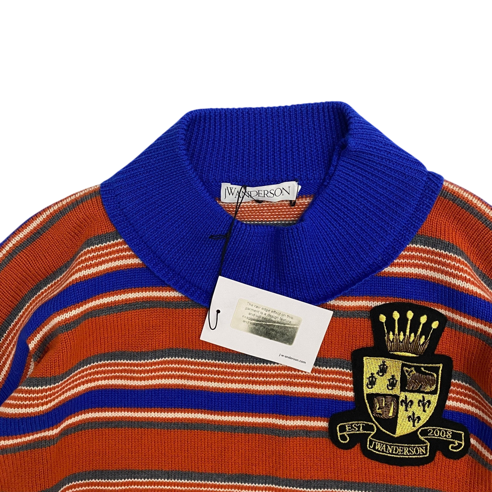 J.W. Anderson Deconstructed Logo Patch Striped Jumper (Size M)