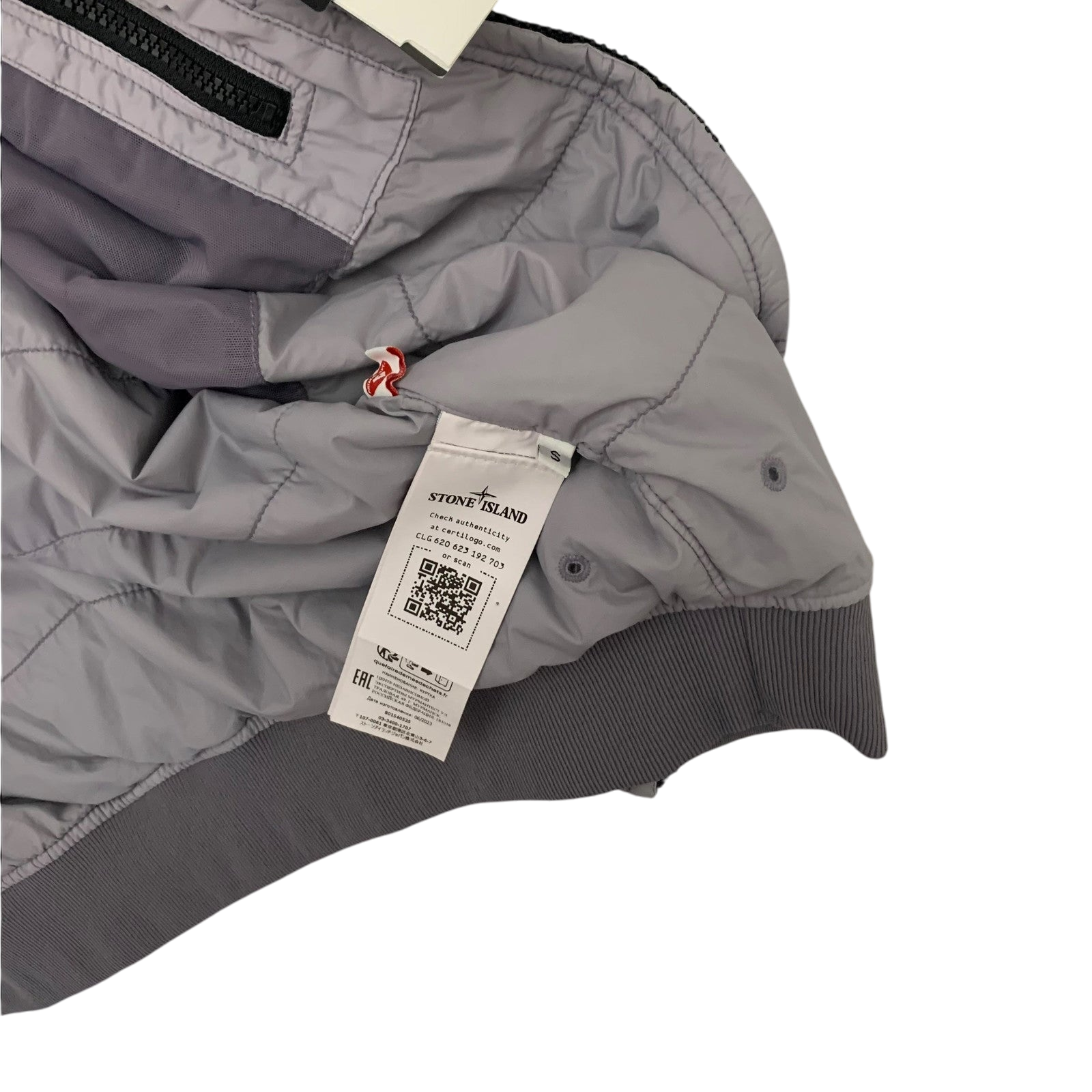 Stone Island Garment-Dyed Skin Touch Nylon Bomber Jacket Grey (Fits S-M)