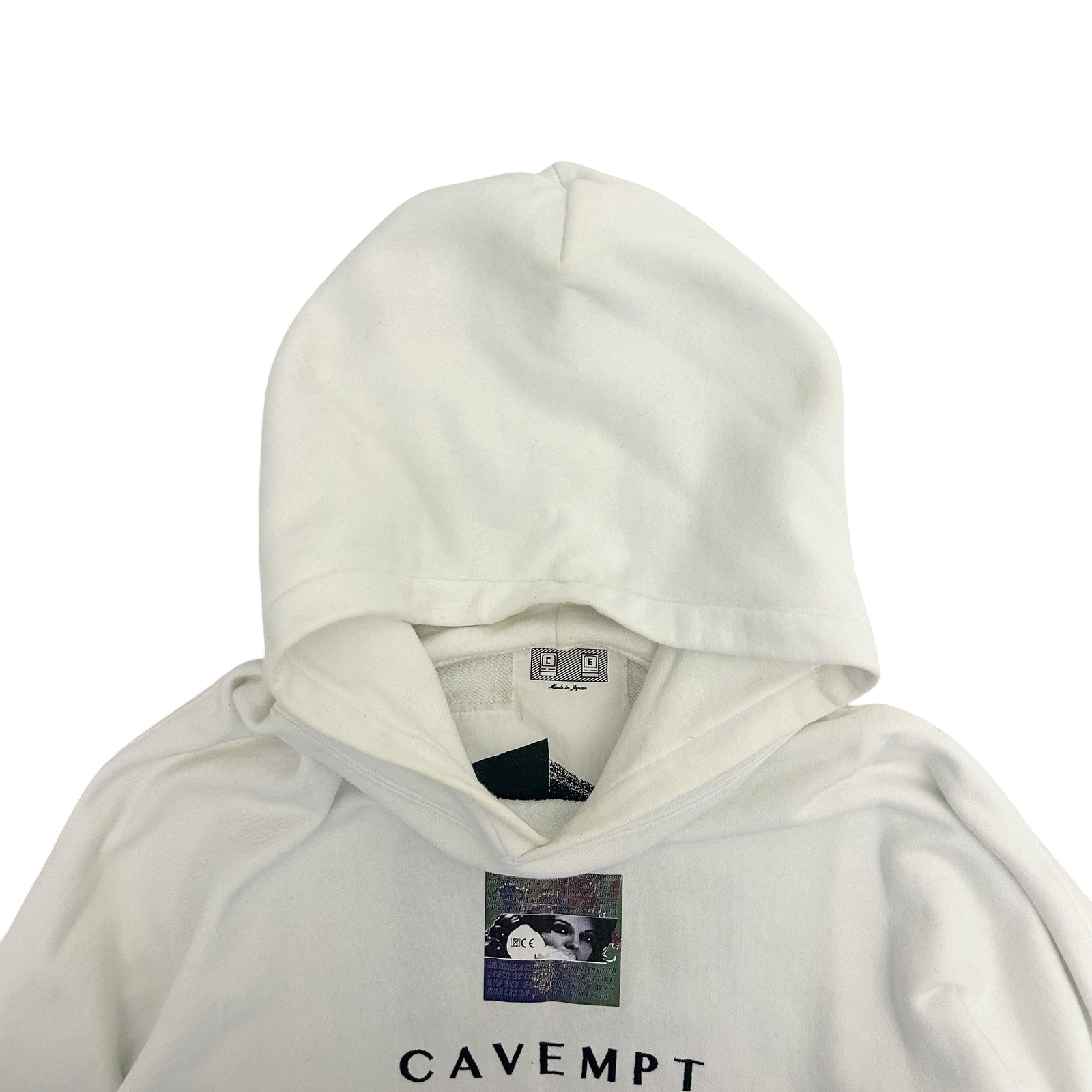 Cav Empt Embroided Logo Heavyweight Hoodie White (size XL)