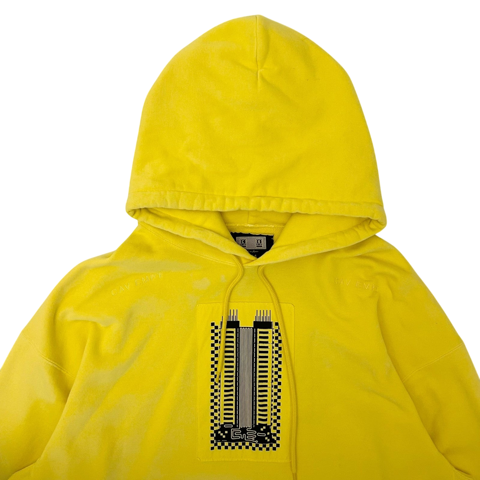 Cav Empt Overdye Reprocess Heavy Hoodie Yellow (Size XL)