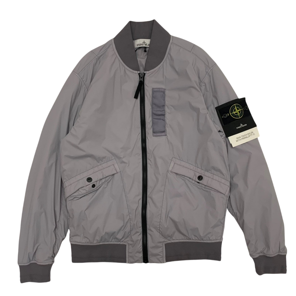 Stone Island Garment-Dyed Skin Touch Nylon Bomber Jacket Grey (Fits S-M)
