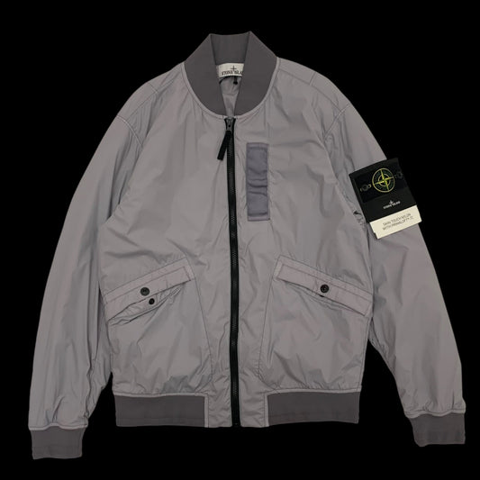 Stone Island Garment-Dyed Skin Touch Nylon Bomber Jacket Grey (Fits S-M)
