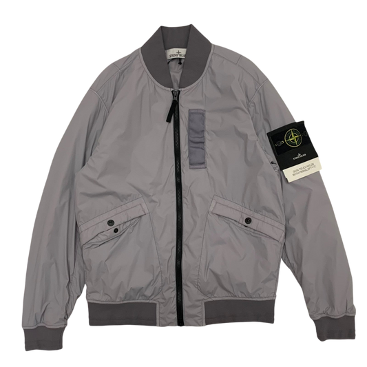 Stone Island Garment-Dyed Skin Touch Nylon Bomber Jacket Grey (Fits S-M)