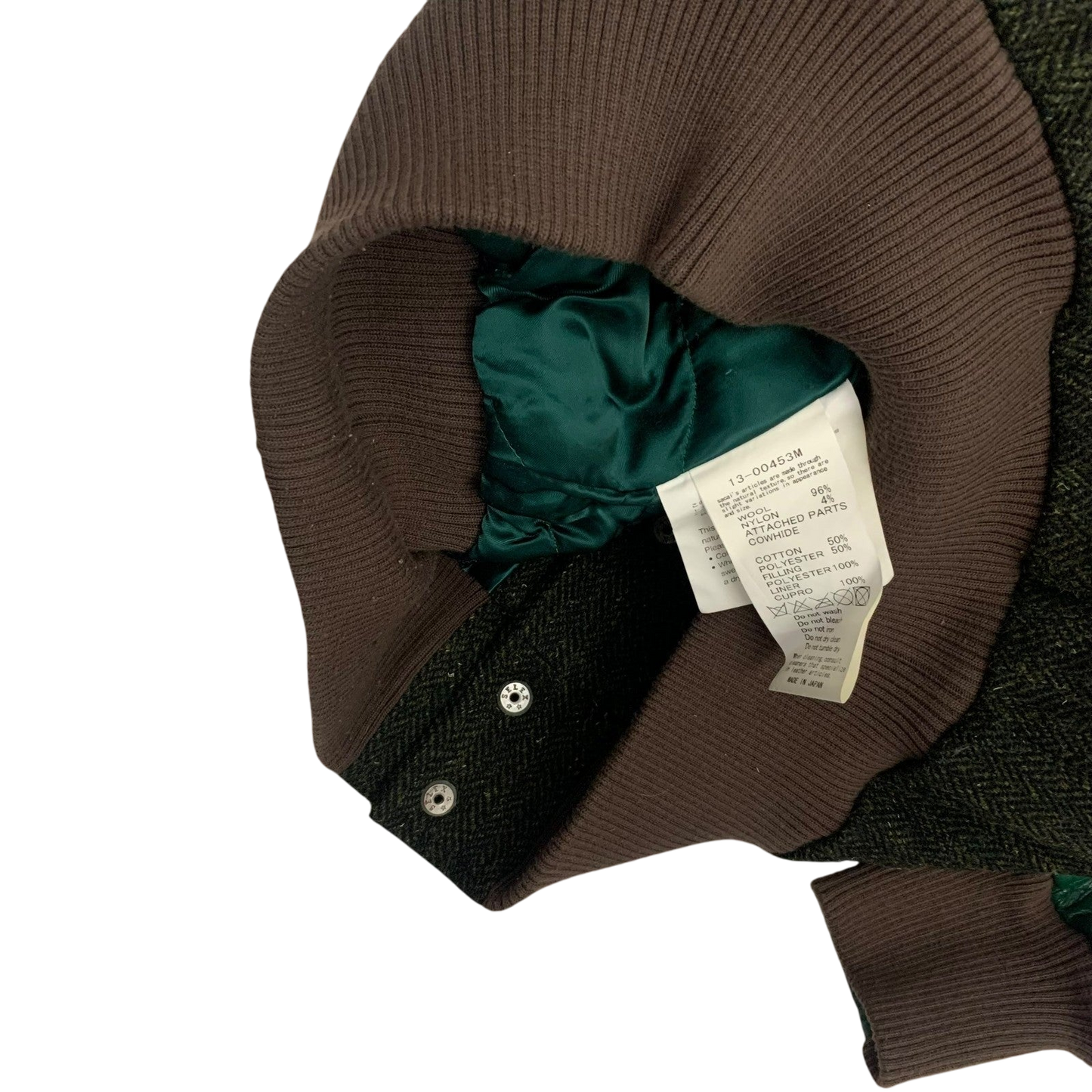 Sacai Colourblock Cowhide & Wool Stadium Jacket (Fits M)