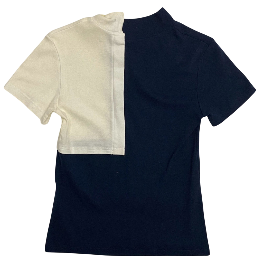 Jacquemus Two Tone Turtle Neck Crop Top Navy/White (Fits S-M Womens)