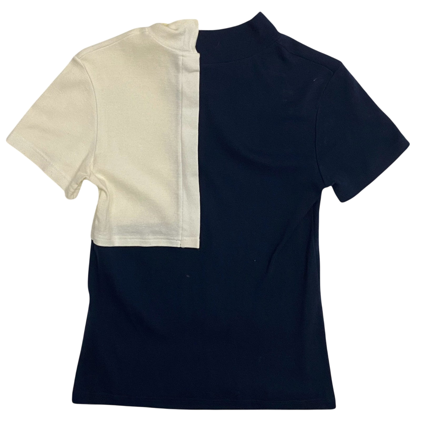 Jacquemus Two Tone Turtle Neck Crop Top Navy/White (Fits S-M Womens)