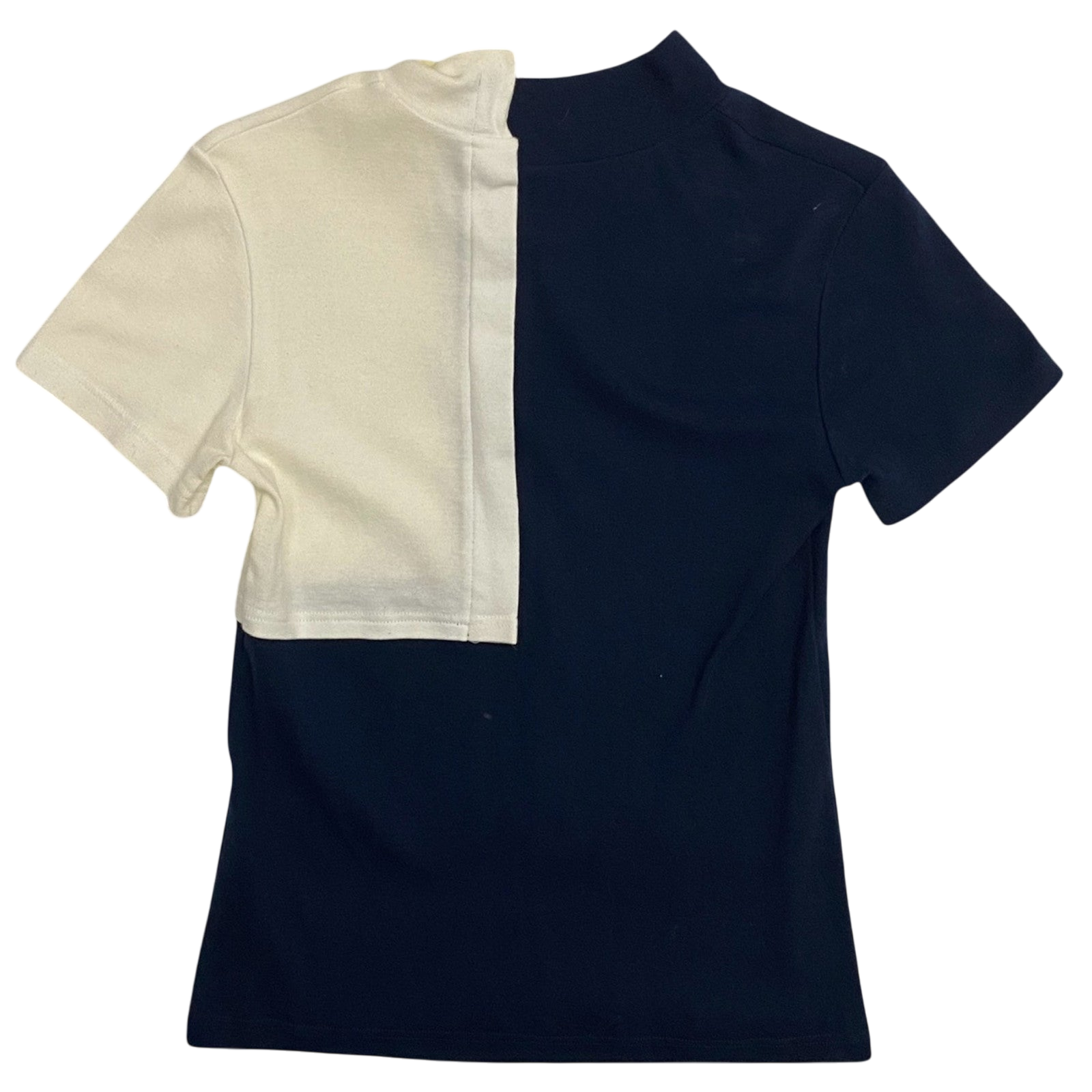 Jacquemus Two Tone Turtle Neck Crop Top Navy/White (Fits S-M Womens)