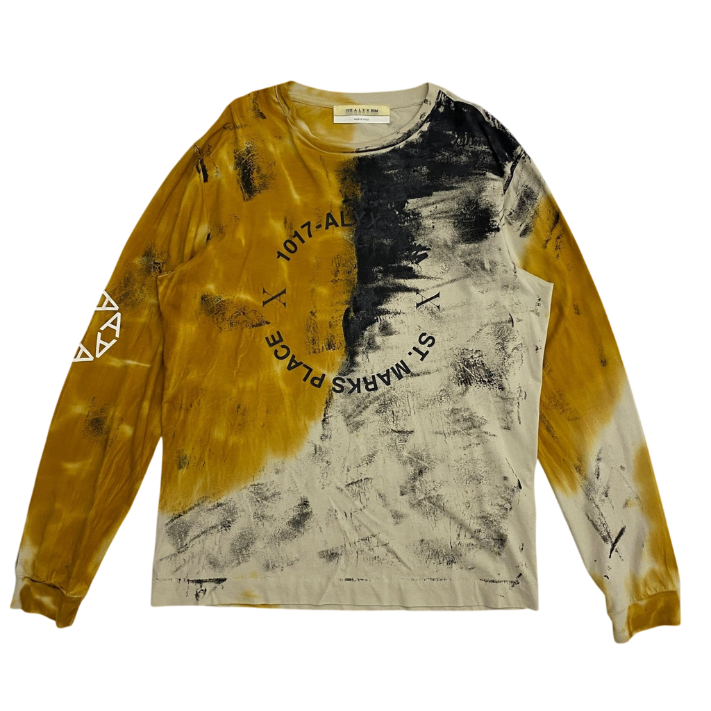 1017 Alyx 9SM Address Abstract Print Long-Sleeve T-Shirt Yellow (Size L)