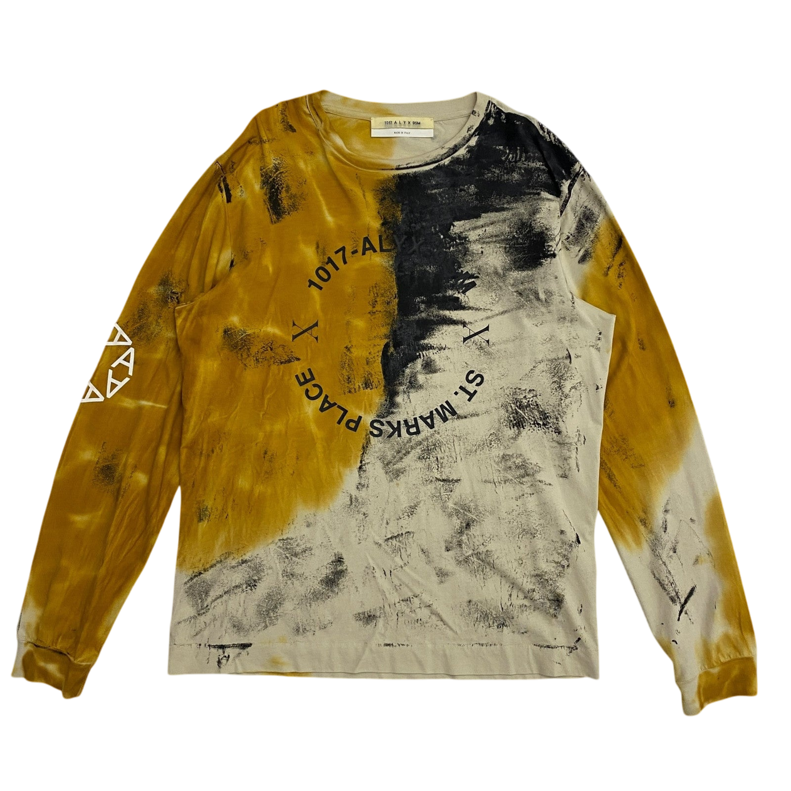 1017 Alyx 9SM Address Abstract Print Long-Sleeve T-Shirt Yellow (Size L)