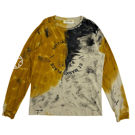 1017 Alyx 9SM Address Abstract Print Long-Sleeve T-Shirt Yellow (Size L)