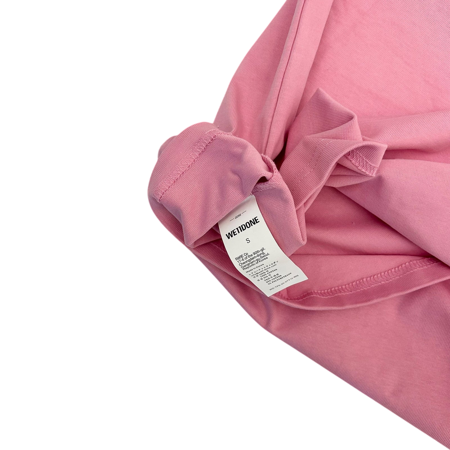 WE11DONE Classic Embroidered Logo T-Shirt Pink (Fits L)