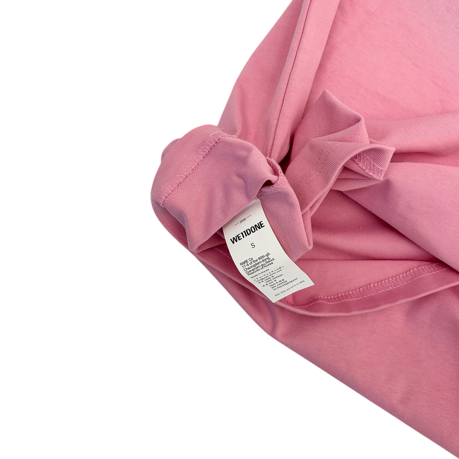WE11DONE Classic Embroidered Logo T-Shirt Pink (Fits L)