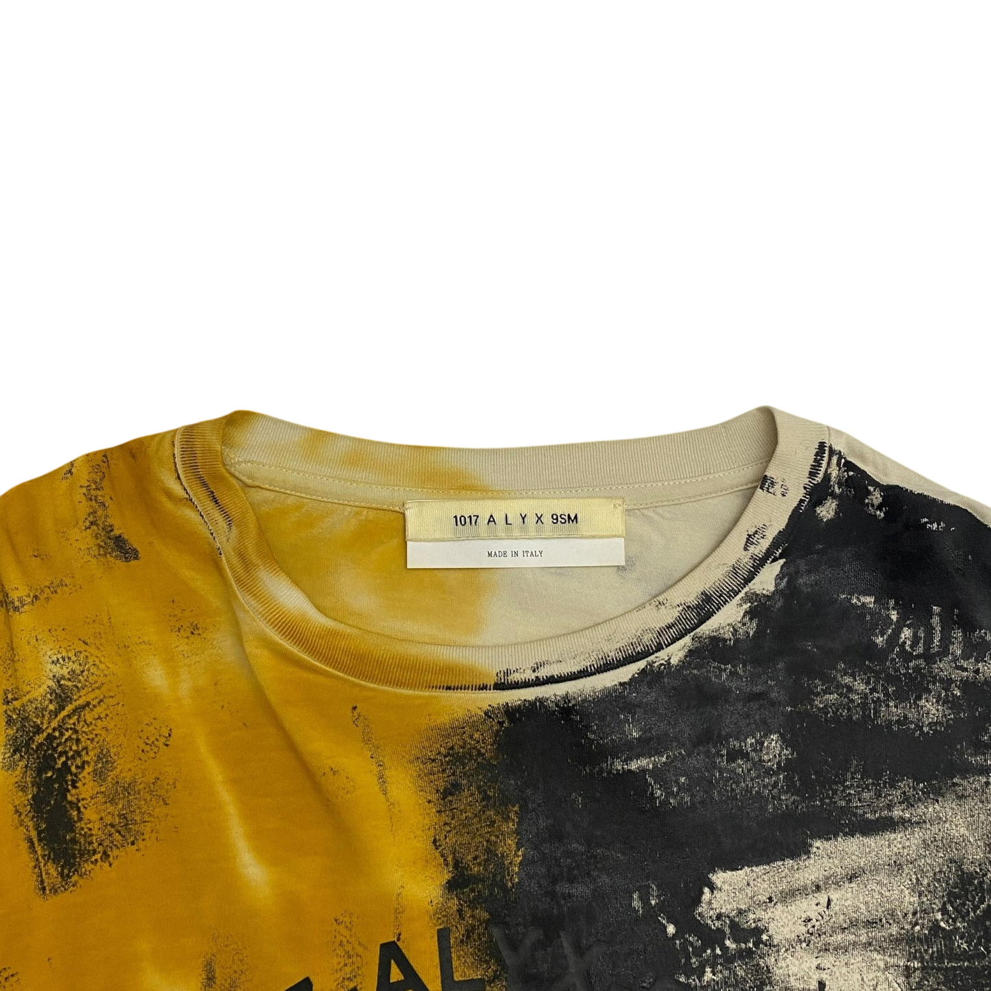1017 Alyx 9SM Address Abstract Print Long-Sleeve T-Shirt Yellow (Size L)