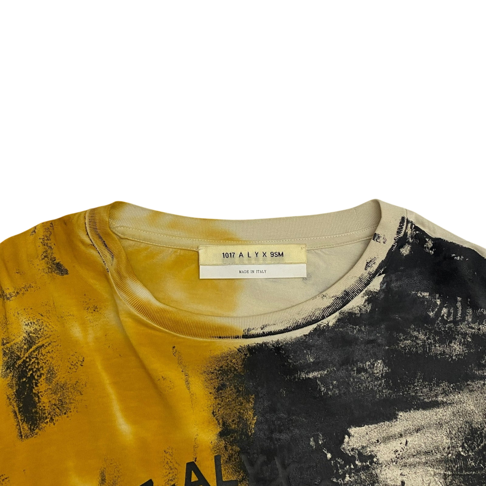 1017 Alyx 9SM Address Abstract Print Long-Sleeve T-Shirt Yellow (Size L)