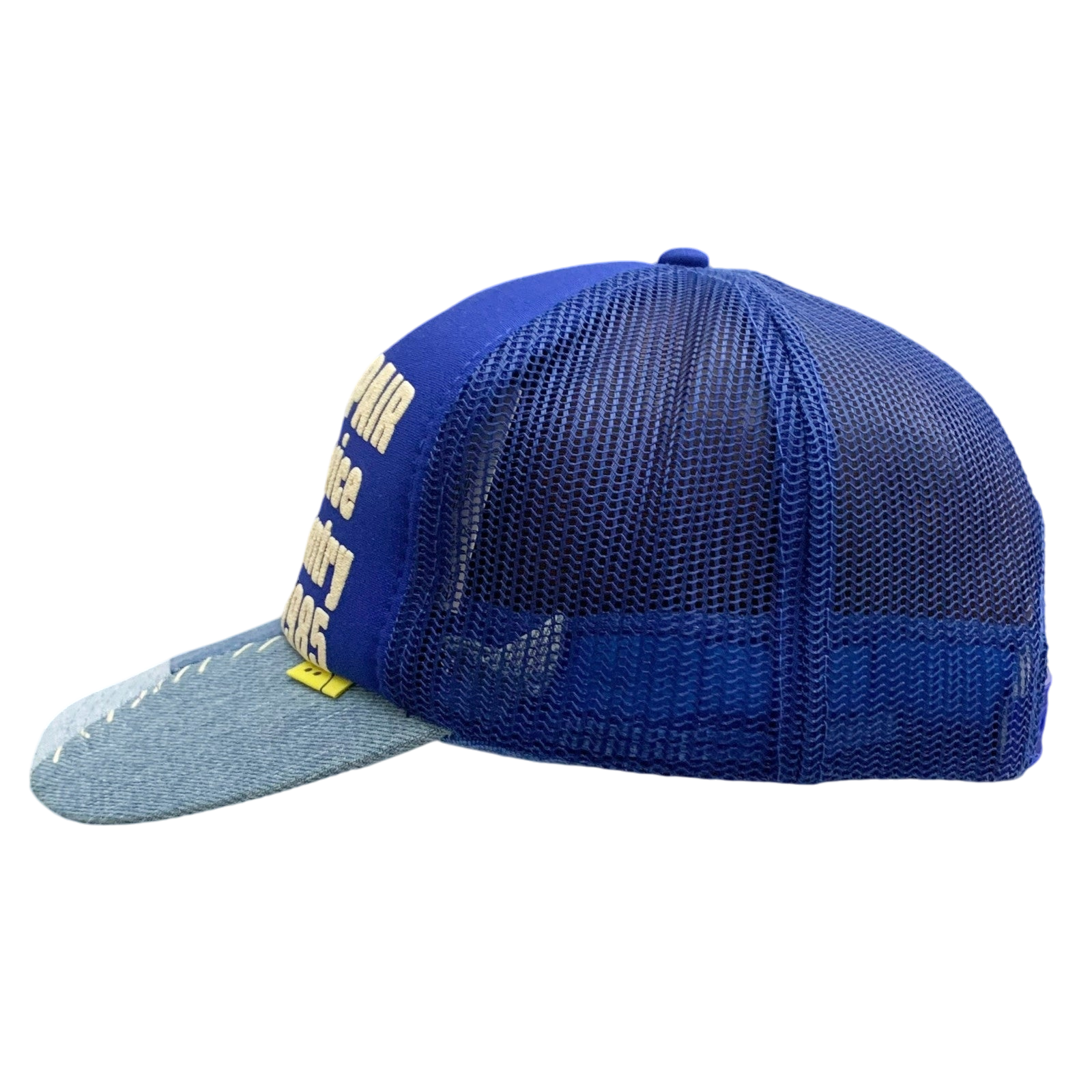 Kapital ‘Denim Repair Service' Denim Reconstruction Trucker Cap Blue/Light blue