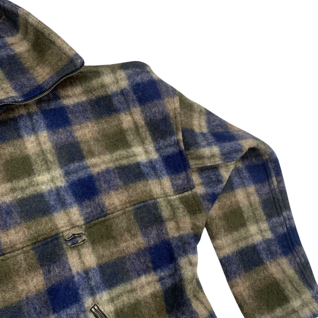 Reese Cooper AW18 Lone Pine High Neck Wool Check Pullover Jacket (Fits L-XL)